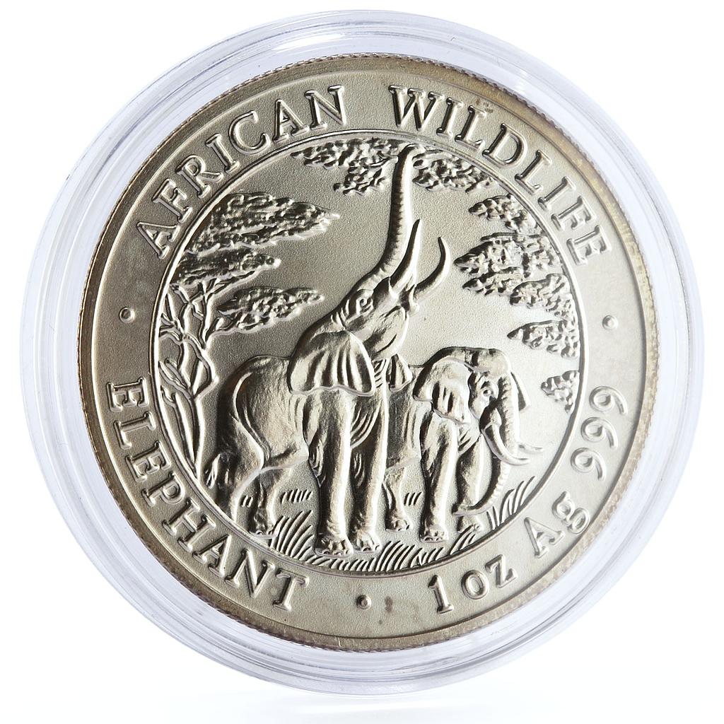 Zambia 5000 kwacha African Wildlife series Elephant silver coin 2003