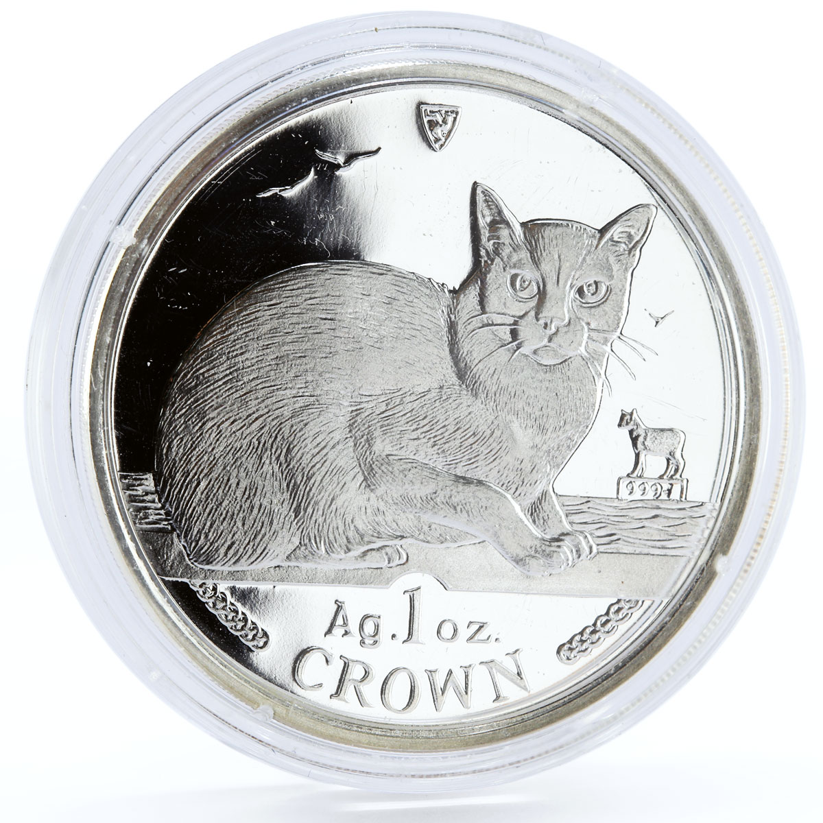 Isle of Man 1 crown Cats of the World Burmilla Cat Pets proof silver coin 1996