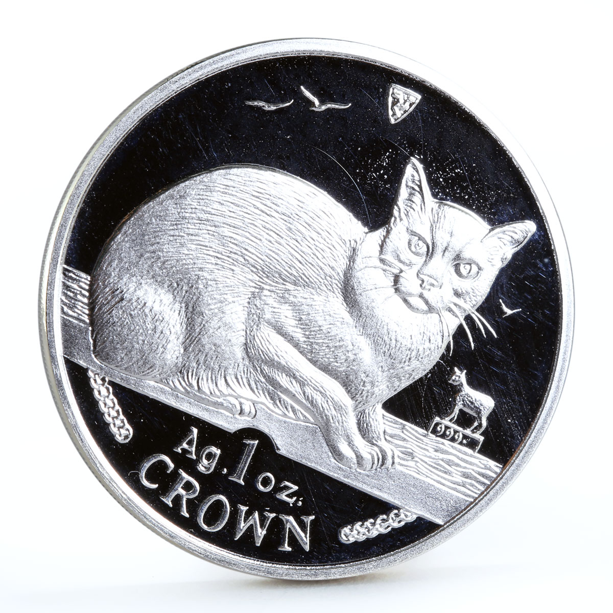 Isle of Man 1 crown Cats of the World Burmilla Cat Pets proof silver coin 1996