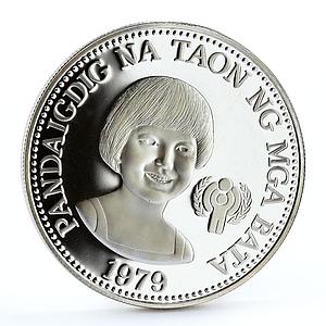 Philippines 50 piso International Year of Child silver coin 1979