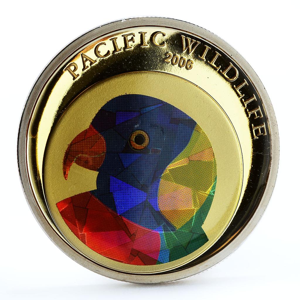 Palau 5 dollars Pacific Wildlife series Rainbow Lorikeet Bird silver coin 2006