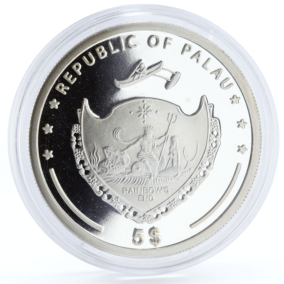 Palau 5 dollars Pacific Wildlife series Rainbow Lorikeet Bird silver coin 2006