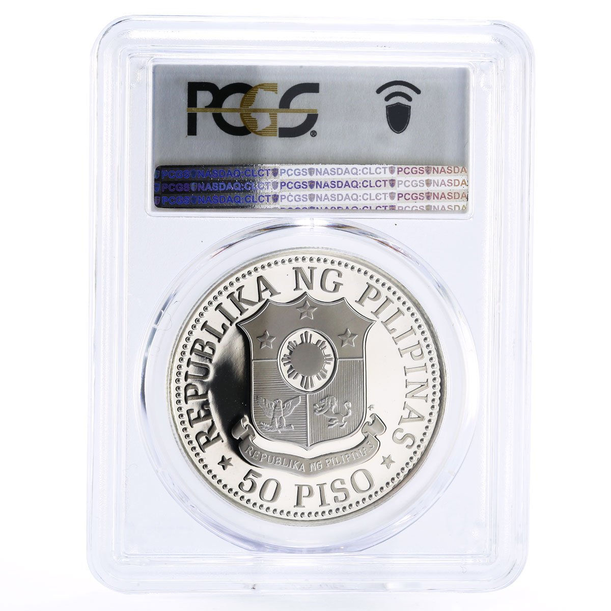 Philippines 50 pisos Ferdinand E. Marcos PR68 PCGS silver coin 1975