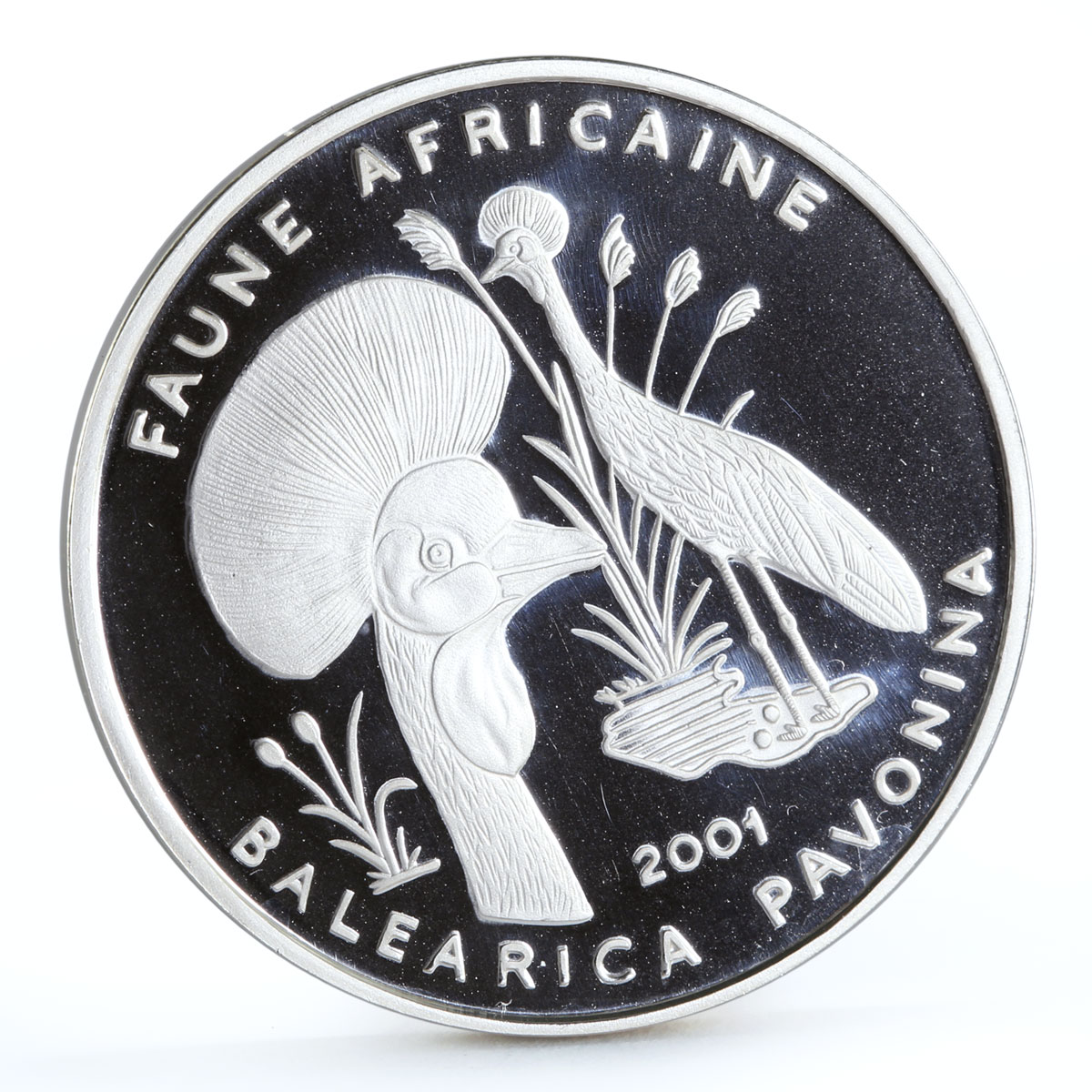 Chad 1000 francs Endangered Wildlife Bird of Paidise Fauna silver coin 2001