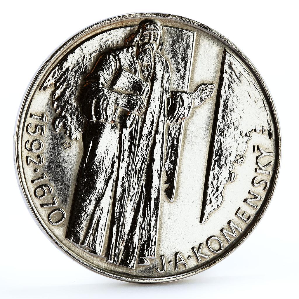 Czechoslovakia 500 korun Birthday of Philosopher Jan Comenius silver coin 1992