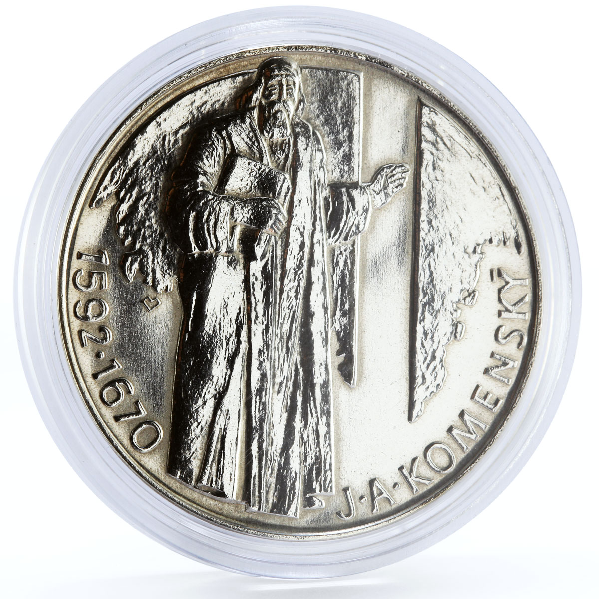 Czechoslovakia 500 korun Birthday of Philosopher Jan Comenius silver coin 1992