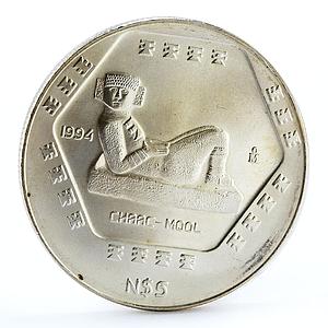 Mexico 5 pesos Precolombina series Chaac Mool silver coin 1994