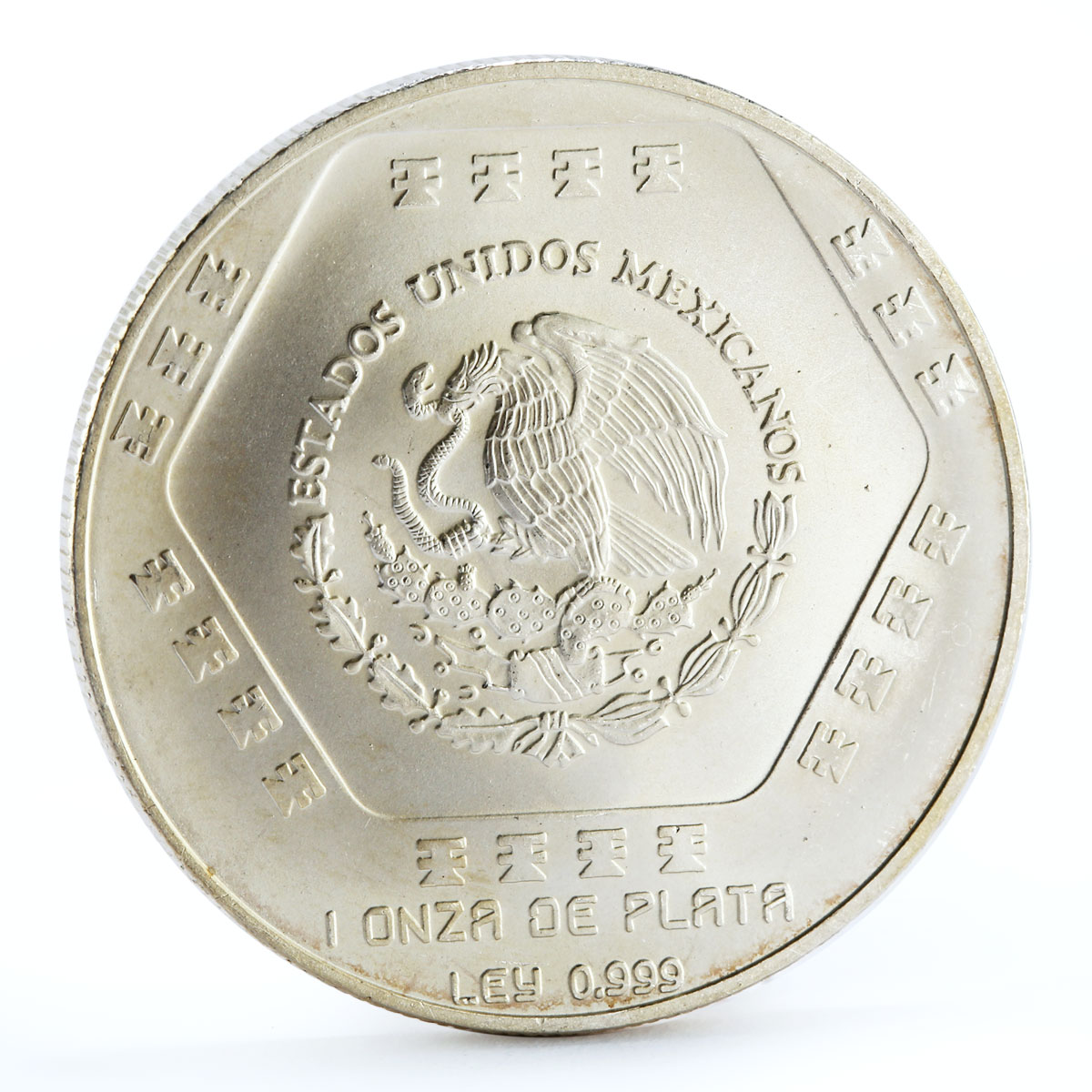 Mexico 5 pesos Precolombina series Chaac Mool silver coin 1994