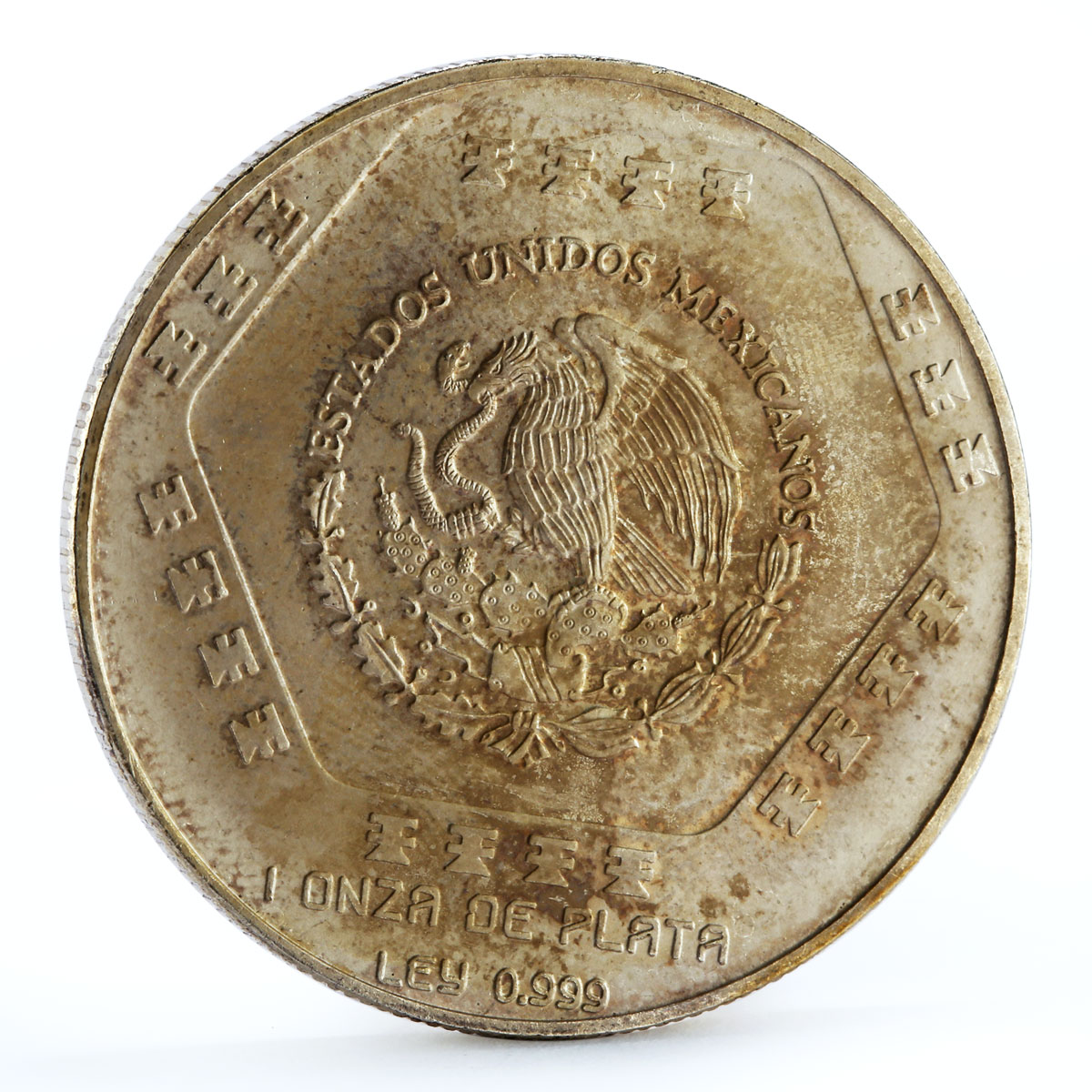 Mexico 5 pesos Precolombina series Chaac Mool silver coin 1994