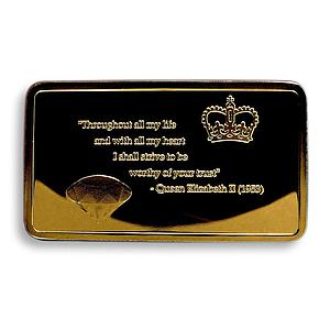 Queen Elizabeth II, Britain, Gold Plated bar, Diamond Jubilee