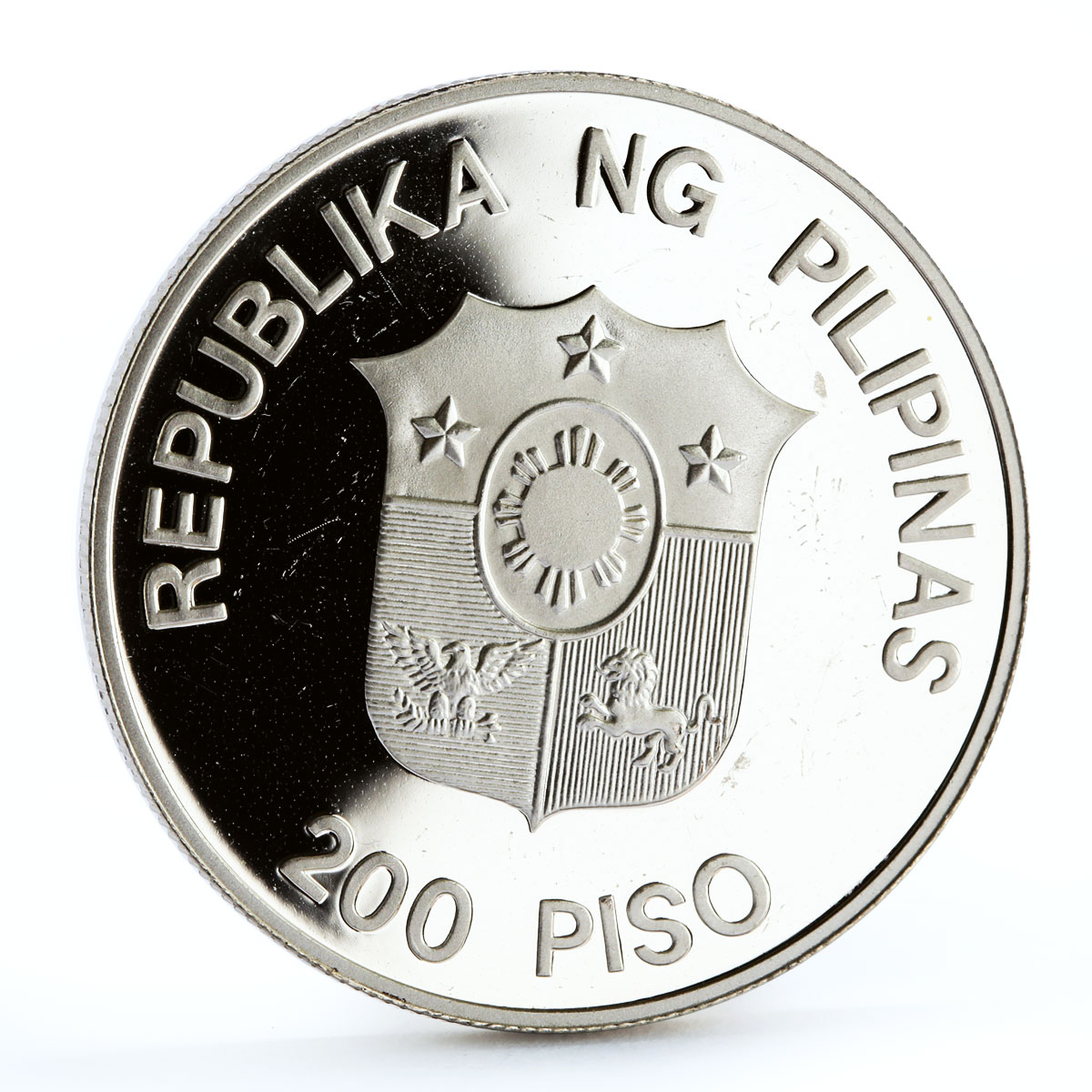 Philippines 200 piso WWF series Mindoro Buffalo proof silver coin 1987