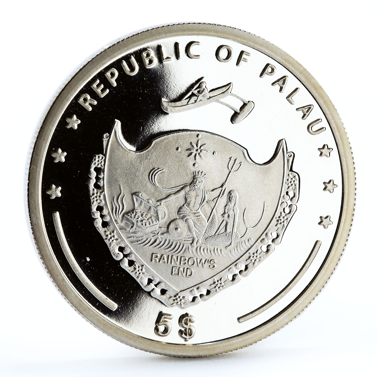 Palau 5 dollars Pacific Wildlife series Eclectus Parrot Bird silver coin 2006