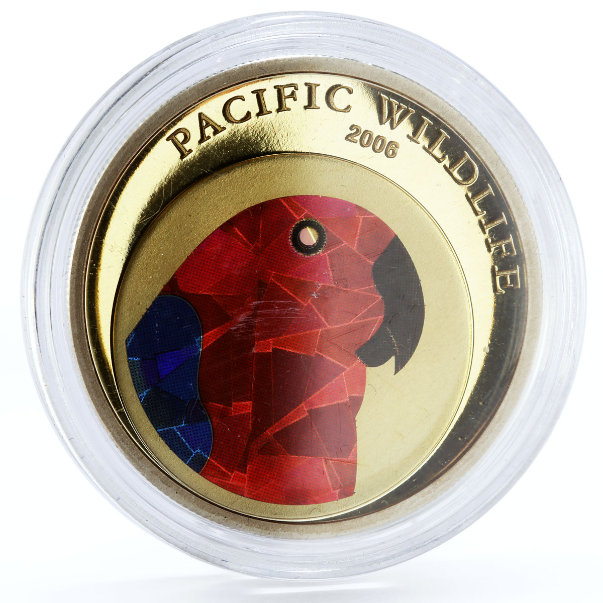 Palau 5 dollars Pacific Wildlife series Eclectus Parrot Bird silver coin 2006