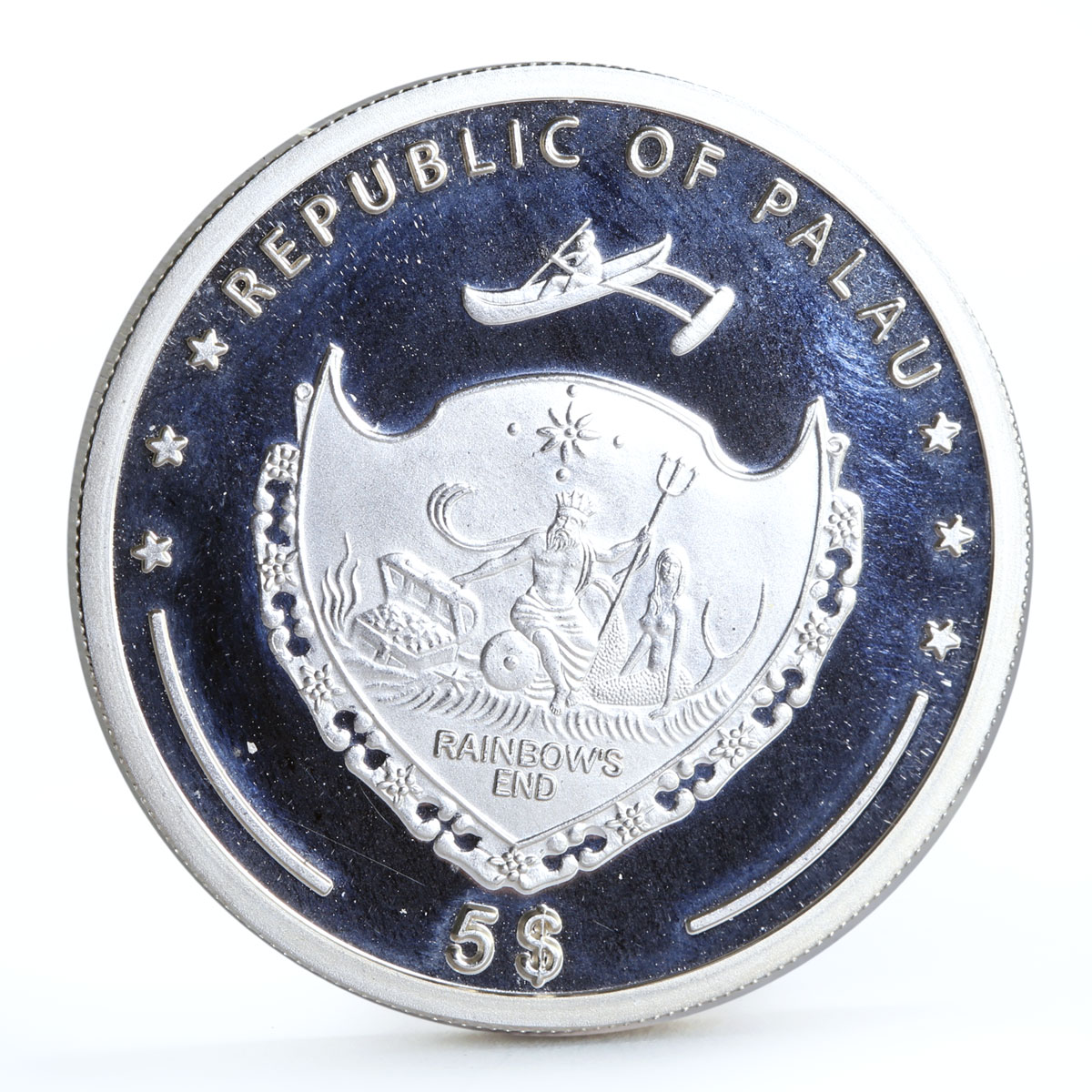 Palau 5 dollars Pacific Wildlife series Eclectus Parrot Bird silver coin 2006