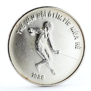 Vietnam 100 dong Seoul Summer Olypmic Games series Fencing silver coin 1988