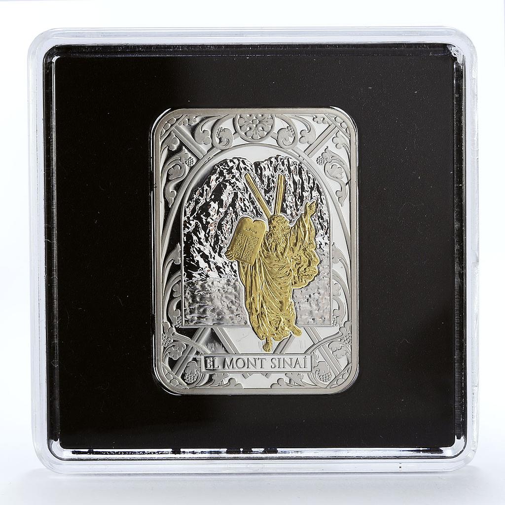 Andorra 10 diners Religion Faith Moses Sinai Mountain gilded silver coin 2012