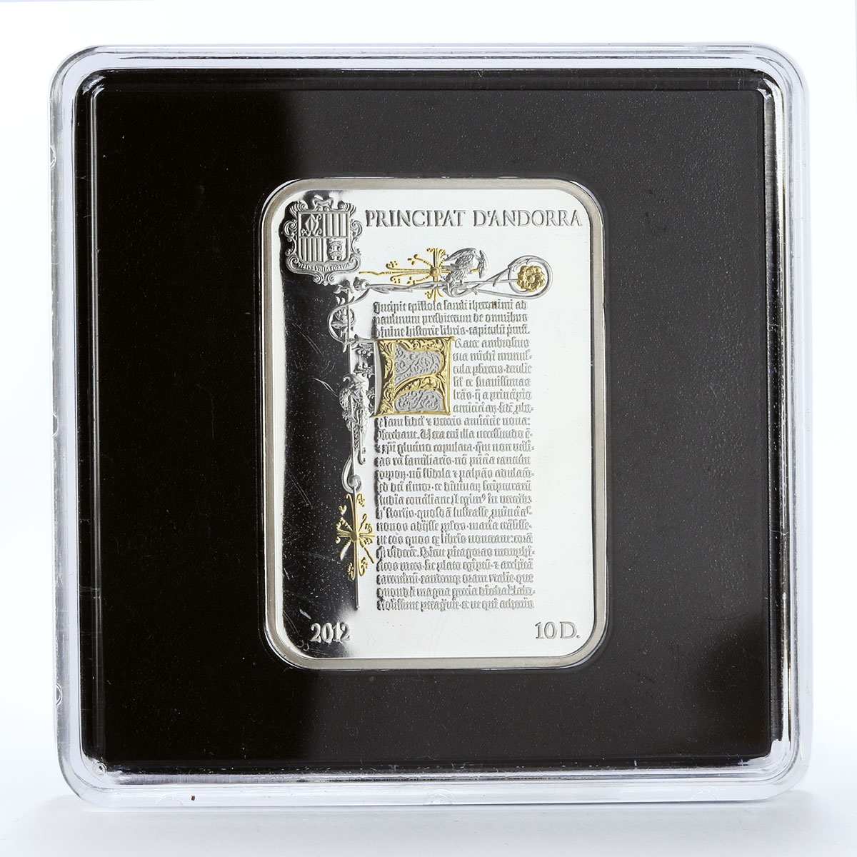Andorra 10 diners Religion Faith Moses Sinai Mountain gilded silver coin 2012