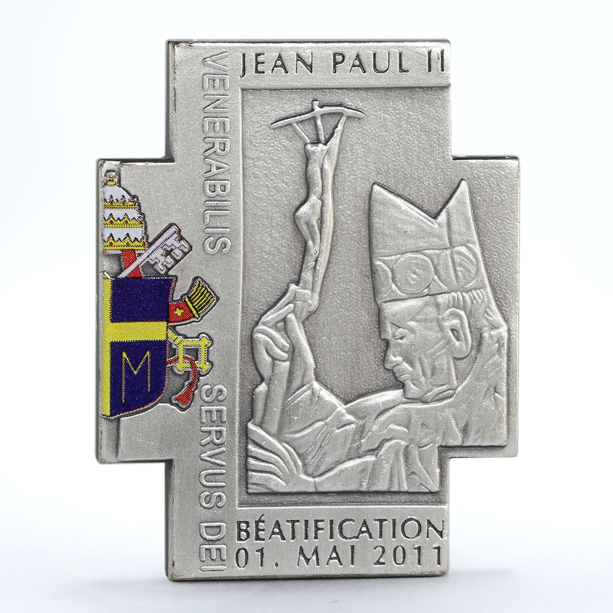 Cameroon 100 francs Benediction of Pope John Paul II silverplated CuNi coin 2011