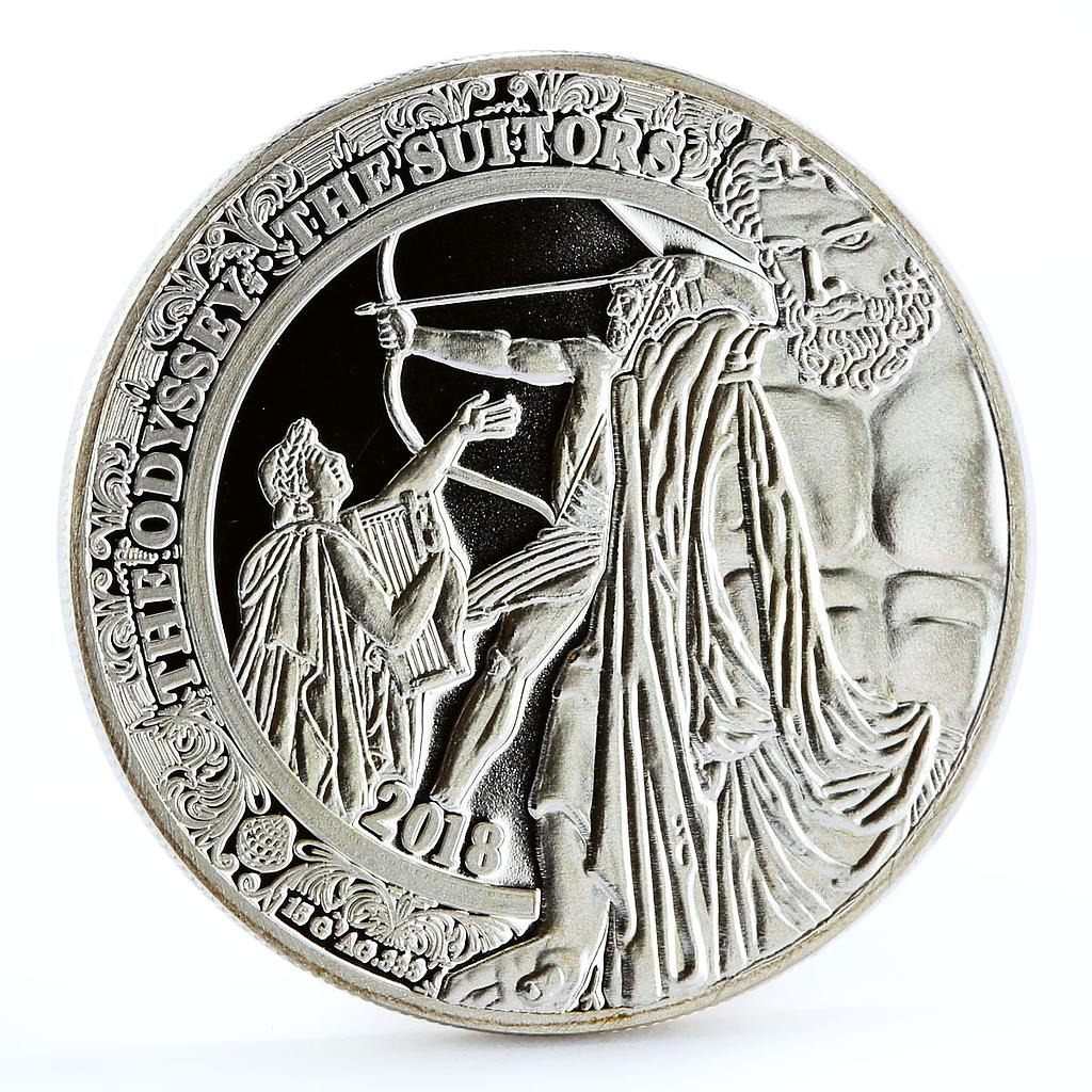 Cameroon 500 francs Homer Odyssey Suitors Poem proof silver coin 2018