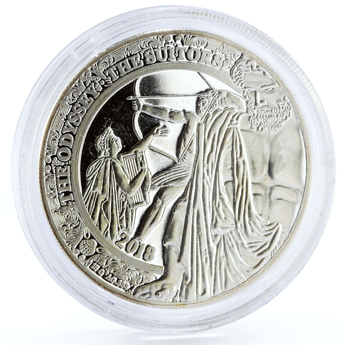 Cameroon 500 francs Homer The Odyssey The Suitors Poem proof silver coin 2018