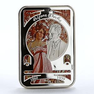 Niue 1 dollar Painters of World series Alphonse Mucha proof silver coin 2010