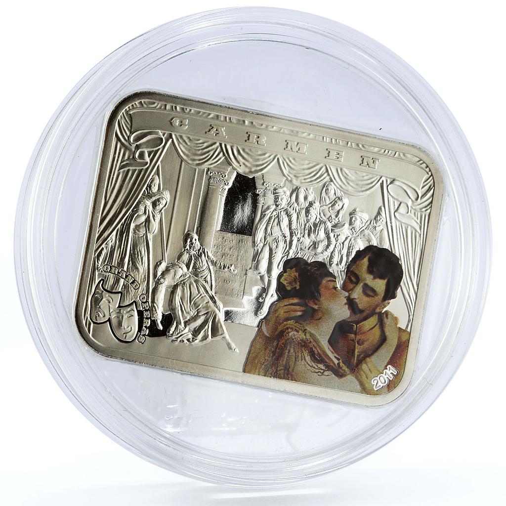 Palau 5 dollars Works of Art Theater Perfomance Carmen colored silver coin 2011