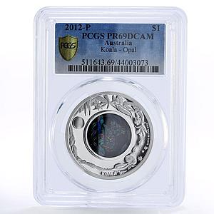 Australia 1 dollar Australian Opal series Koala PR69 PCGS silver coin 2012