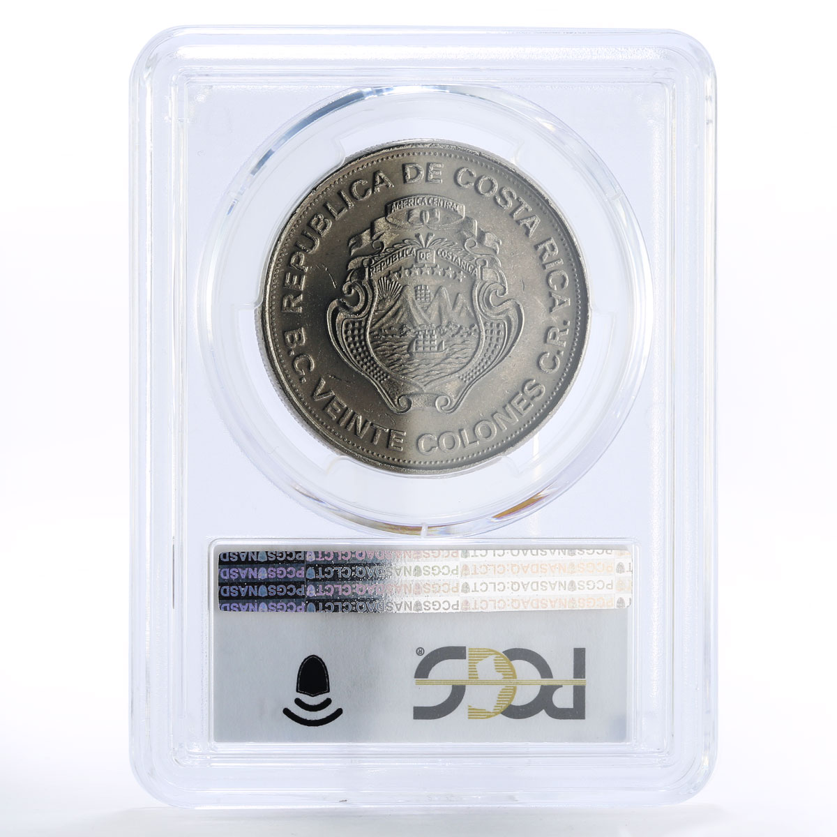 Costa Rica 20 colones 25 Years of Central Bank MS65 PCGS nickel coin 1975