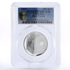 Czech Republic 200 korun Glass Making School in Senov PR70 PCGS silver coin 2006