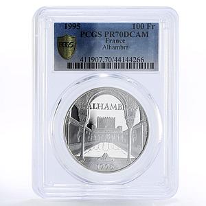 France 100 francs European Heritage Alhambra Palace PR70 PCGS silver coin 1995