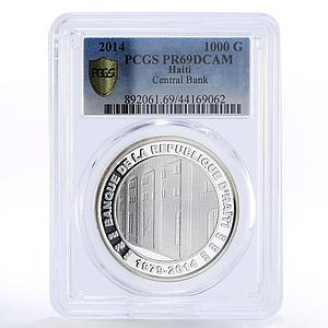 Haiti 1000 gourdes National Central Bank Building PR69 PCGS silver coin 2014