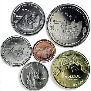 Reservation Kumeyaay set of 6 coins Local Flora Fauna Indian 2014