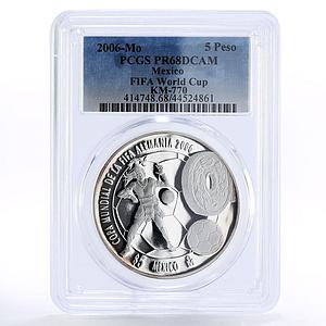Mexico 5 pesos Football World Cup in Germany PR68 PCGS proof silver coin 2006