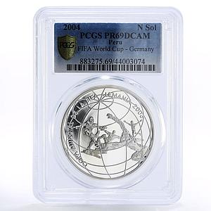 Peru 1 sol Football World Cup in Germany Players PR69 PCGS silver coin 2004