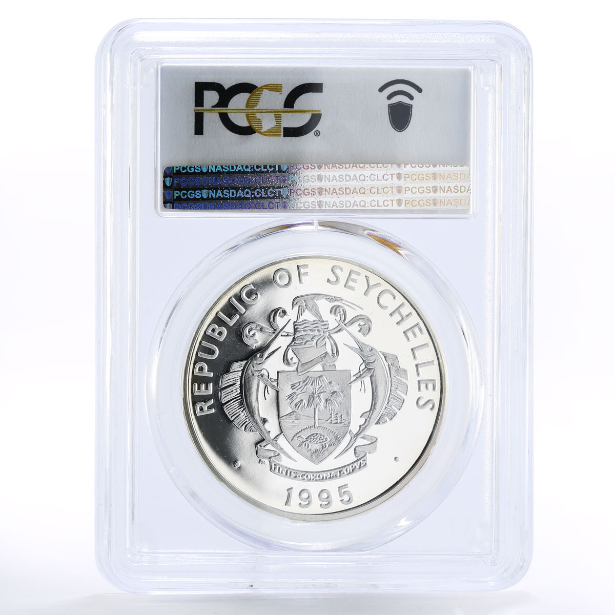 Seychelles 25 rupees Endangered Wildlife Kestrel Bird PR69 PCGS silver coin 1995