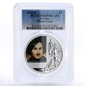 Tuvalu 1 dollar Writer Nikolai Gogol Literature PR69 PCGS silver coin 2009