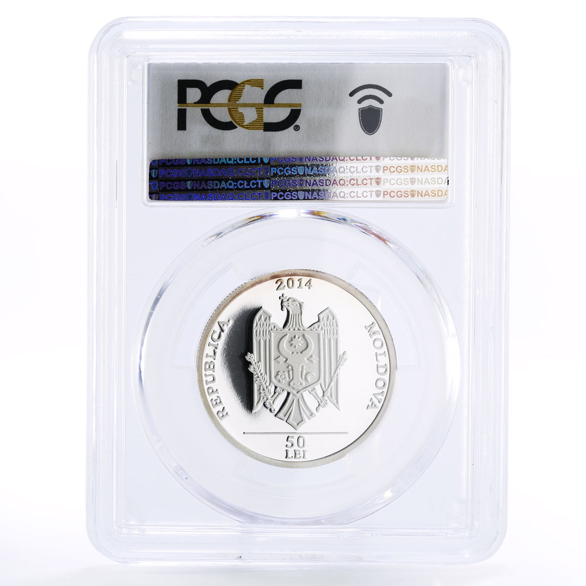 Moldova 50 lei Endangered Wildlife Glossy Ibis Bird PR70 PCGS silver coin 2014