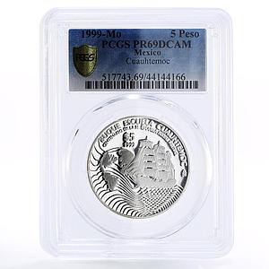 Mexico 5 pesos Naval Training Ship Cuauhtemoc PR69 PCGS proof silver coin 1999
