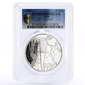 Peru 1 sol Olympic Sports Games Volleyball PR69 PCGS proof silver coin 2007