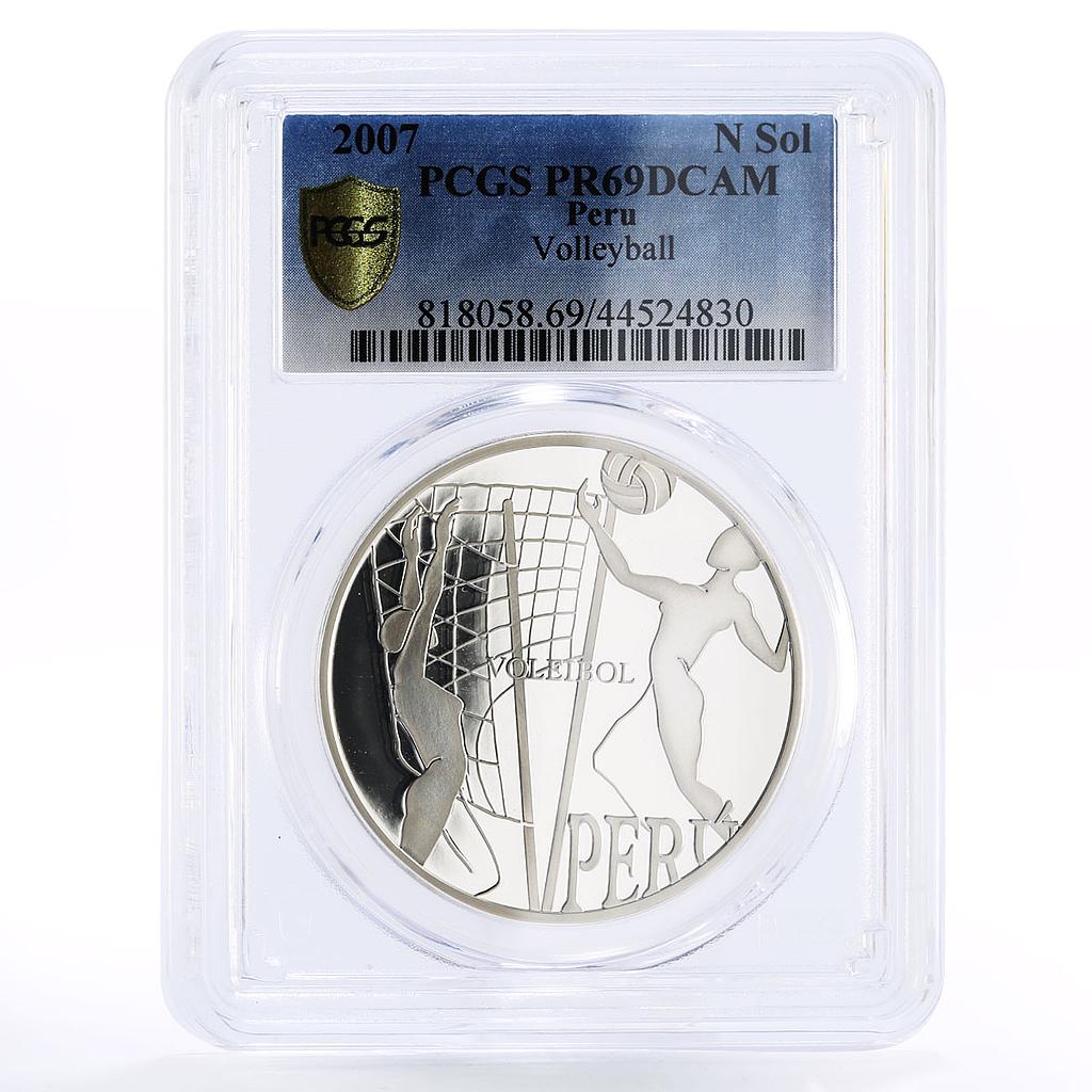 Peru 1 sol Olympic Sports Games Volleyball PR69 PCGS proof silver coin 2007