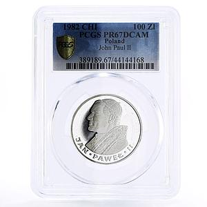 Poland 100 zlotych Catholic Father Pope John Paul II PR67 PCGS silver coin 1982
