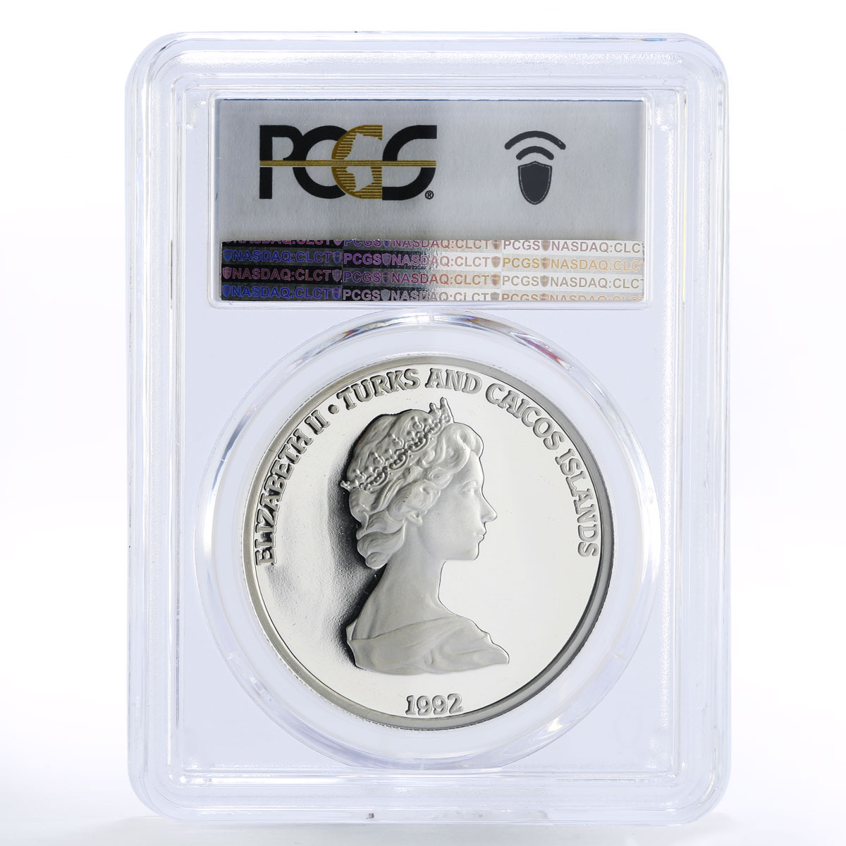 Turks and Caicos Islands 20 crowns Columbus Indians PR69 PCGS silver coin 1992