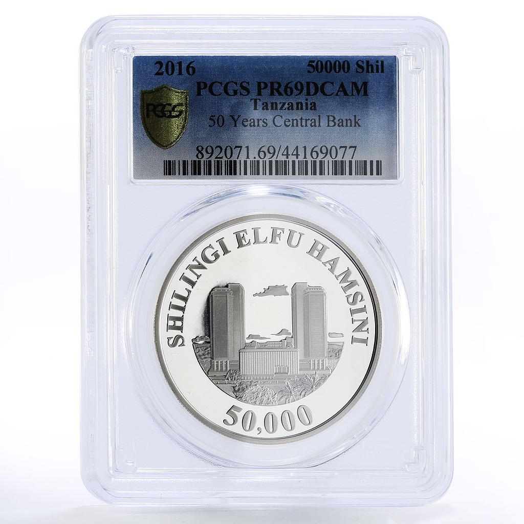 Tanzania 50000 shillings Central Bank Building PR69 PCGS silver coin 2016