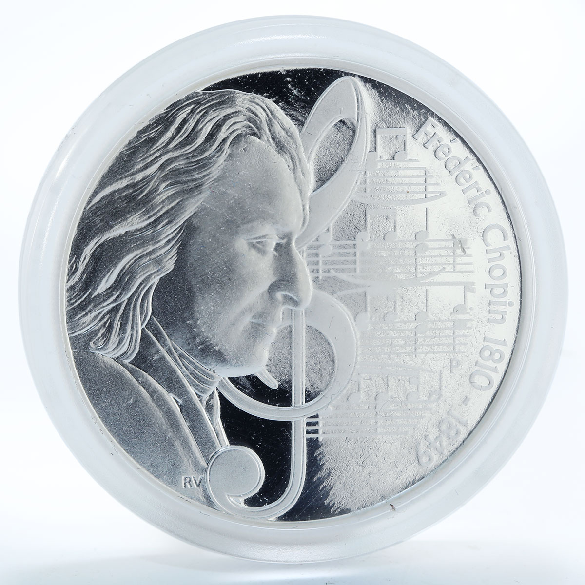 Tuvalu 1 dollar Frederik Chopin 1810-1849 proof silver coin 2010