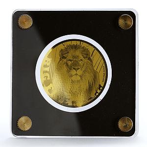 Chad 5000 francs Big African Five Savannah Lion Fauna gold coin 2020