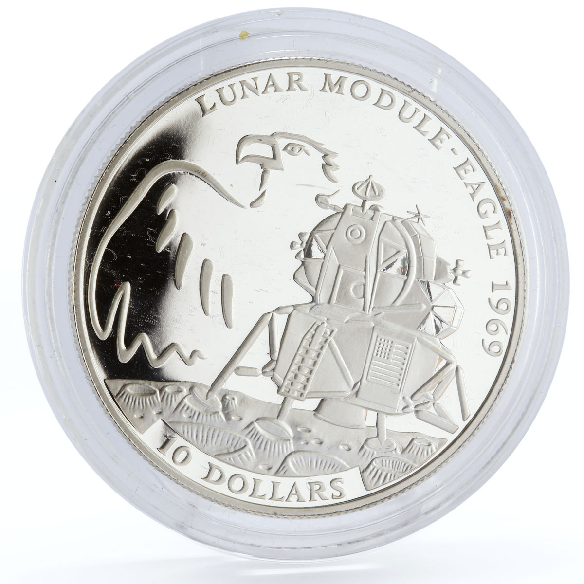 Fiji 10 dollars Lunar Module Eagle Space Cosmos System silver coin 1994