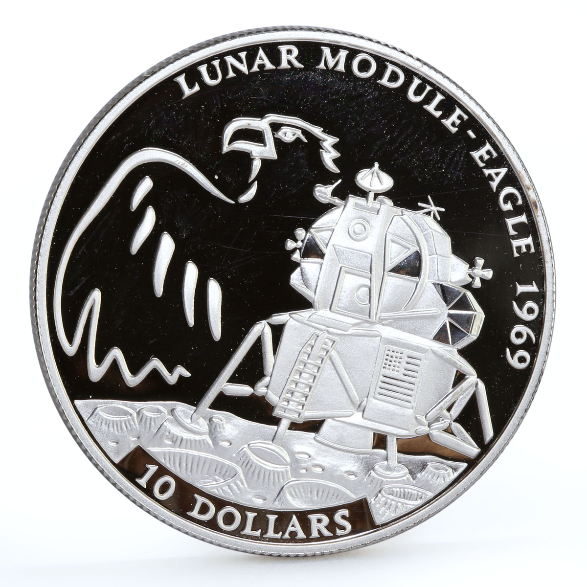 Fiji 10 dollars Lunar Module Eagle Space Cosmos System silver coin 1994