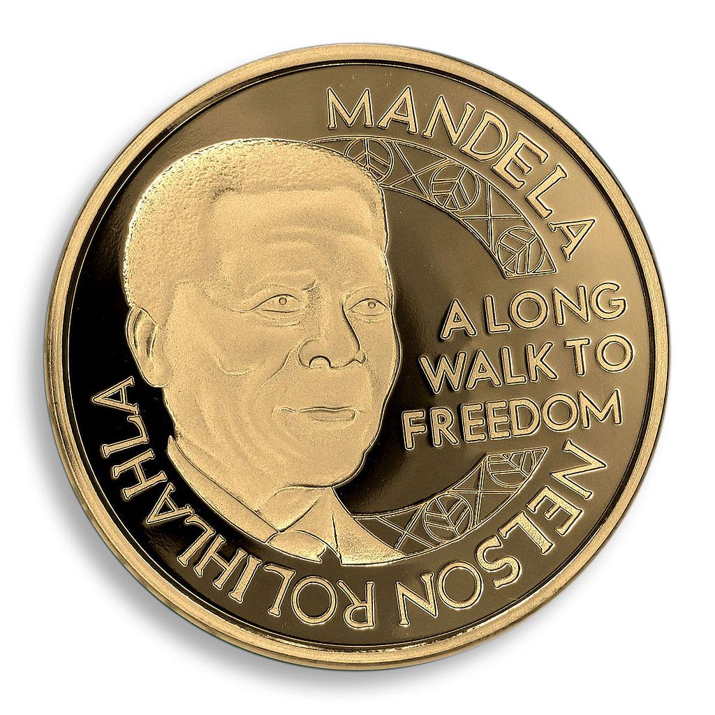 Robben Island, Nelson Mandela, A Long Walk To Freedom, Gold Plated Coin, Token
