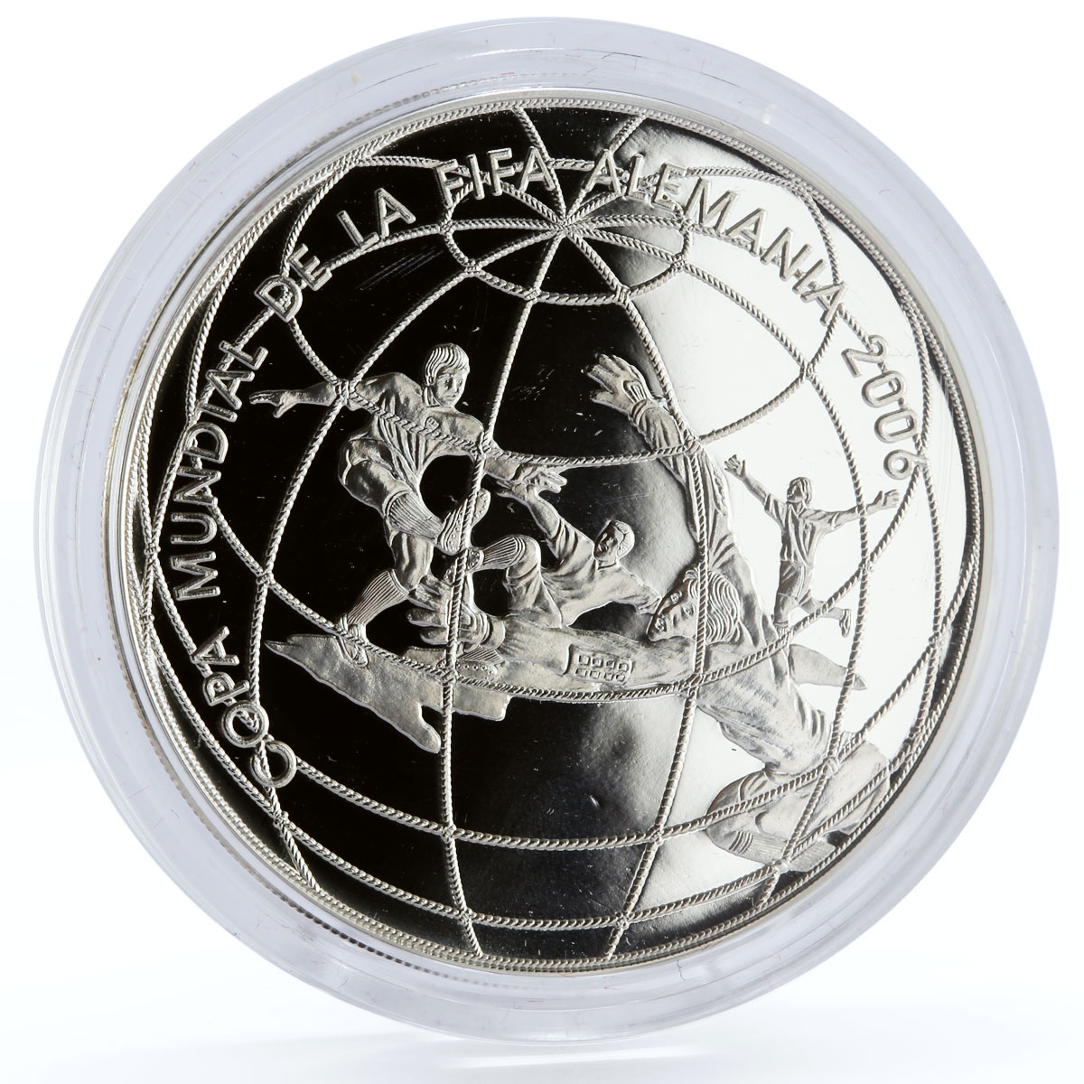 Peru 1 sol Football World Cup in Germany Players Globe proof silver coin 2004