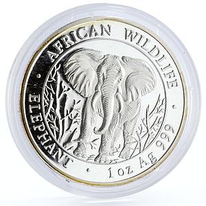 Somalia 1000 shillings African Wildlife Elephant Fauna silver coin 2004